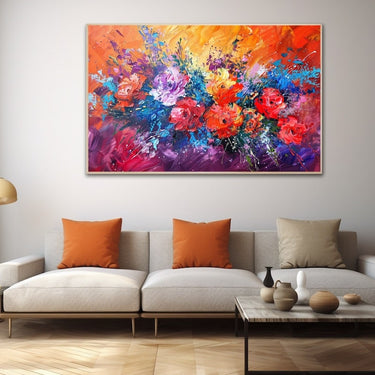 Abstract Oil Painting of Flowers